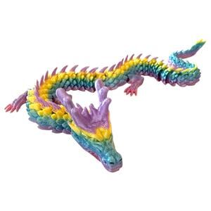 Horned Dragon 3D Printed Rainbow Multicolor NEW
